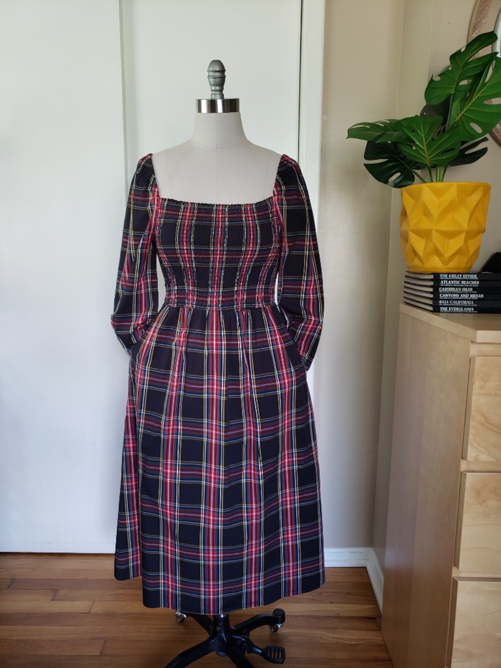 J.Crew Plaid Midi Dress Size Small